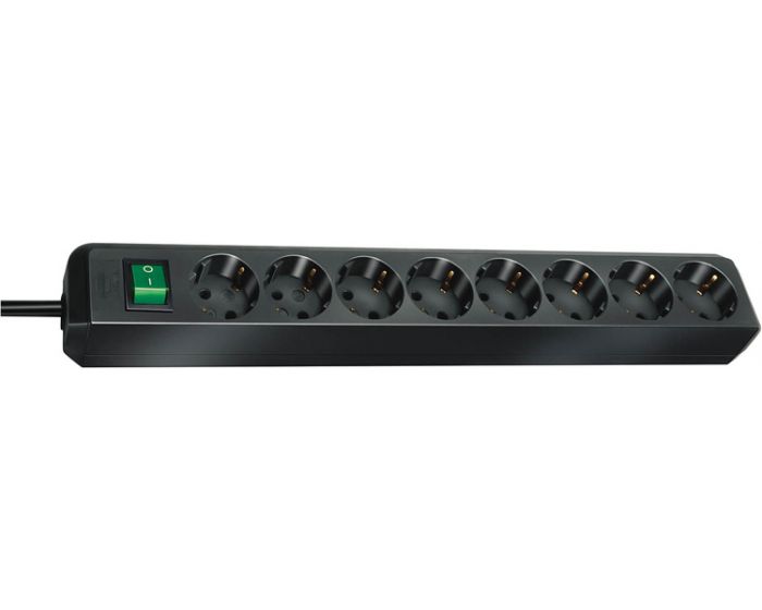Brennenstuhl Eco mit Schalter 8-fach Schwarz 3M