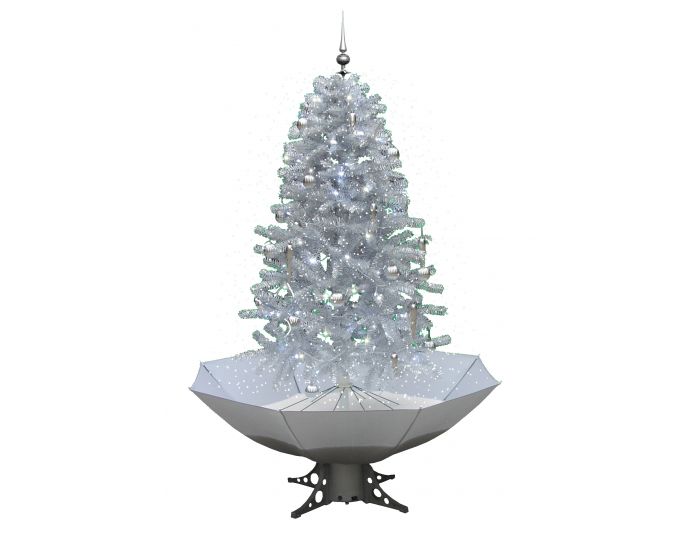 Schneiender Weihnachtsbaum Weiß/Silber 170cm