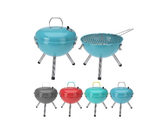 Holzkohlegrill rund