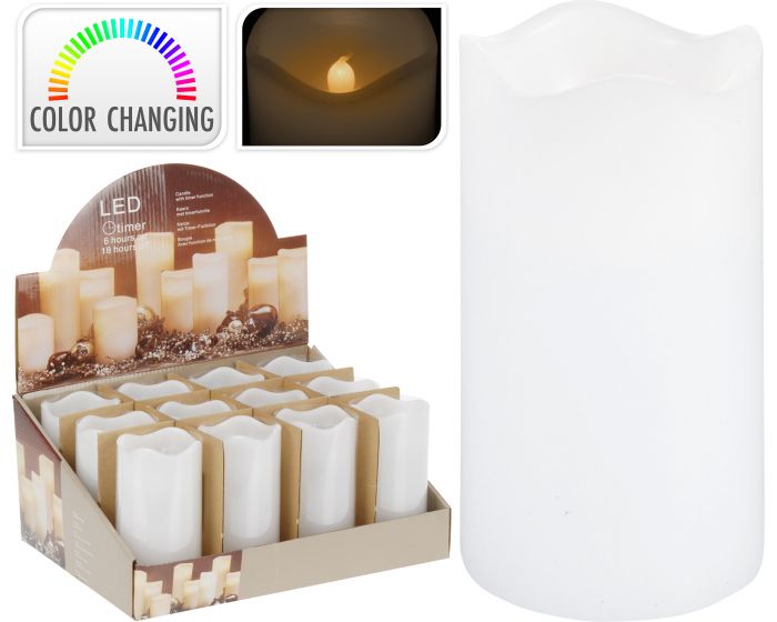 Kerze LED Timer 7x13 cm multicolor