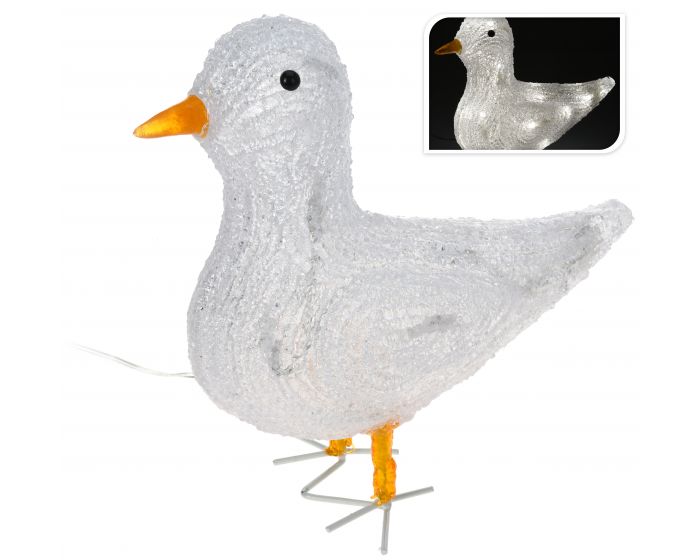 Vogel LED 26cm weiß