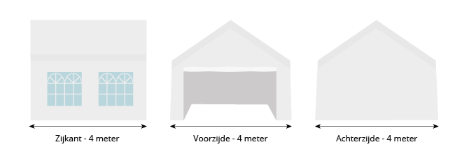 Pure Garden & Living partytent 4x4 afmetingen